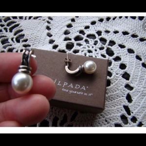 Silpada sterling silver pearl earrings